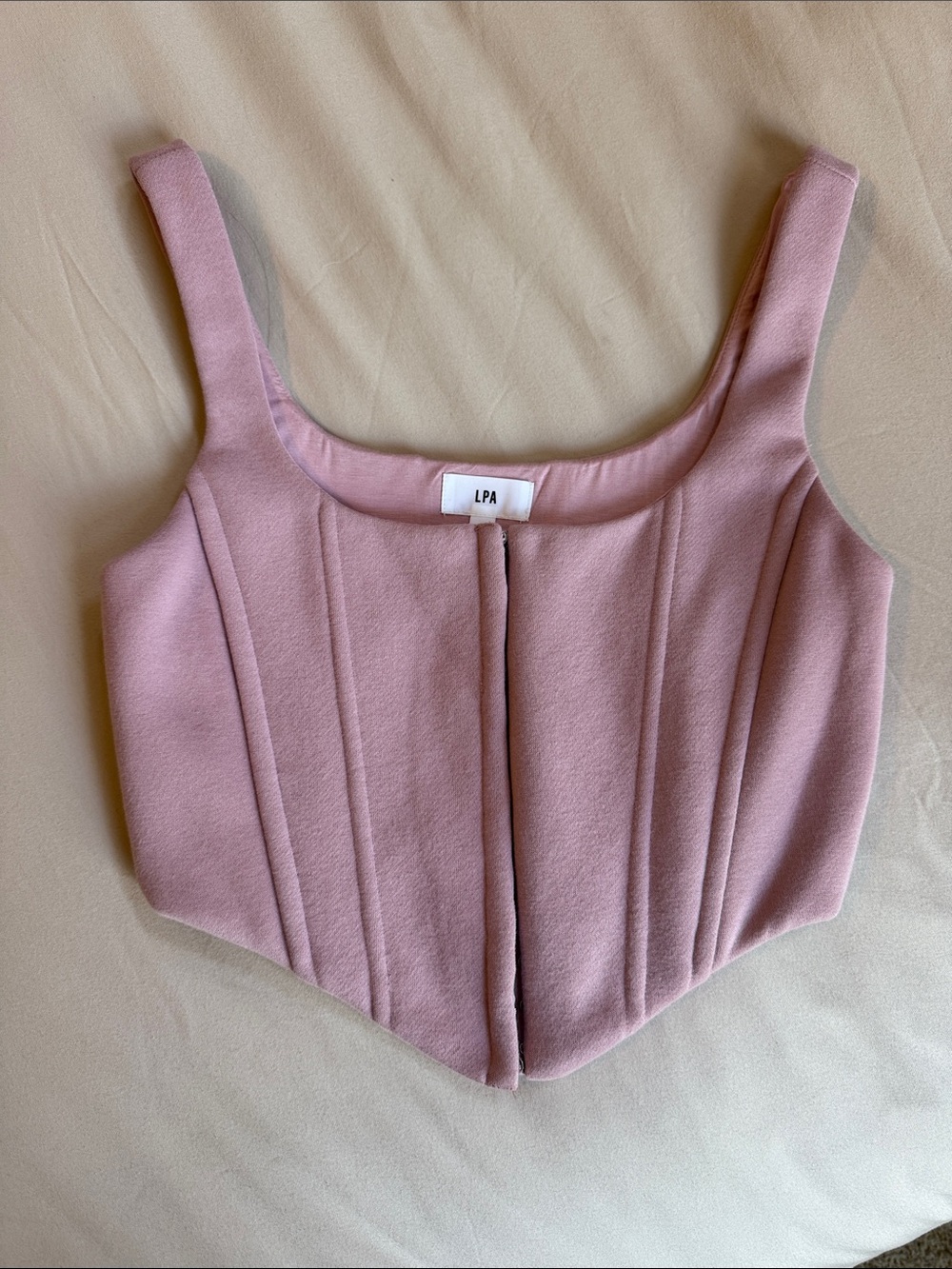 NWOT LPA Mika Corset Top in Dusty Rose